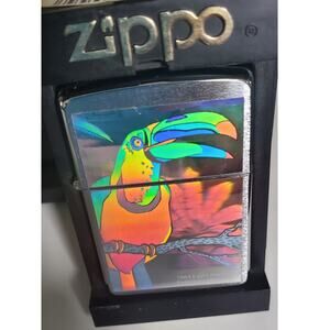 RARE Vintage Zippo – Holographic Toucan – Brushed Chrome – 1994 X NIB